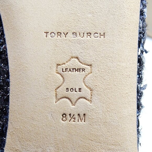 TORY BURCH Minnie Travel Fabric Ballet Flats with Metal Logo Size 8.5 - Picture 9 of 10